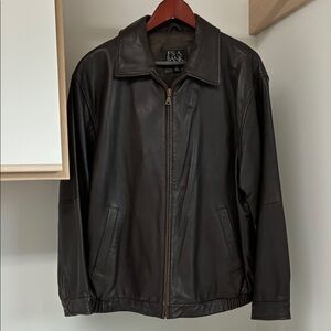 Jos. A. Bank Men's Dark Brown Leather Jacket